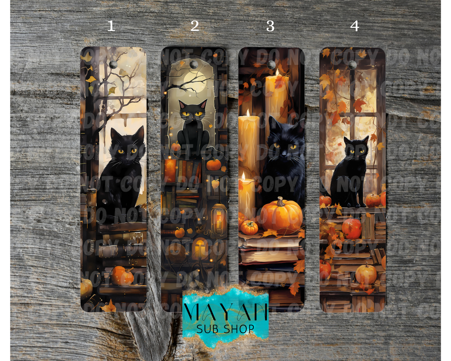 Black cat and books bookmark. -Mayan Sub Shop