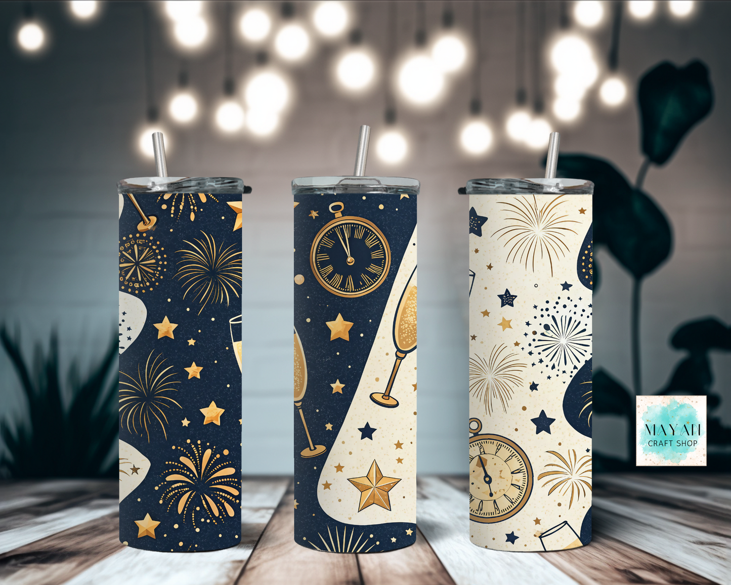 New Years tumbler. -Mayan Craft Shop