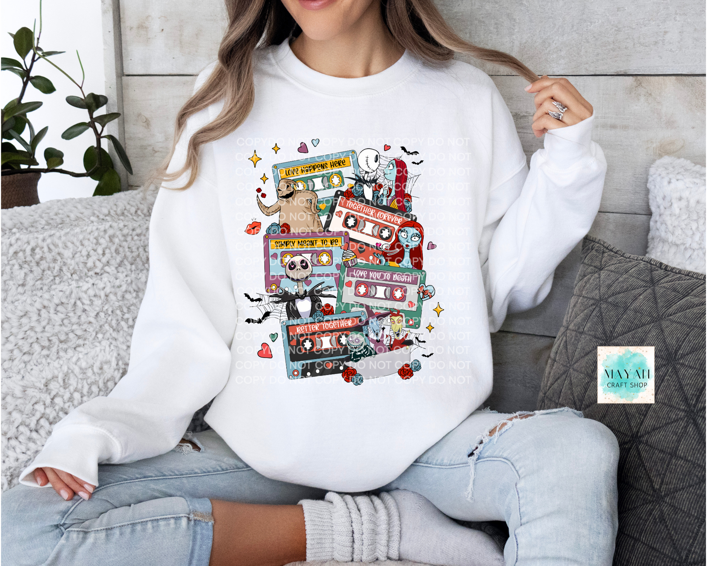 Love mixtape n.b.c. white sweatshirt. -Mayan Craft Shop
