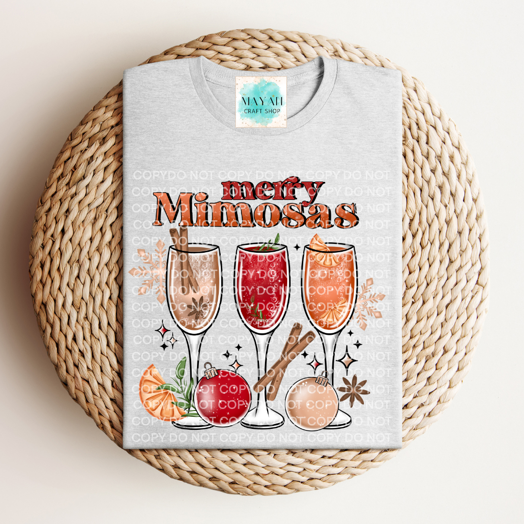 Merry mimosas ash grey shirt. -Mayan Sub Shop