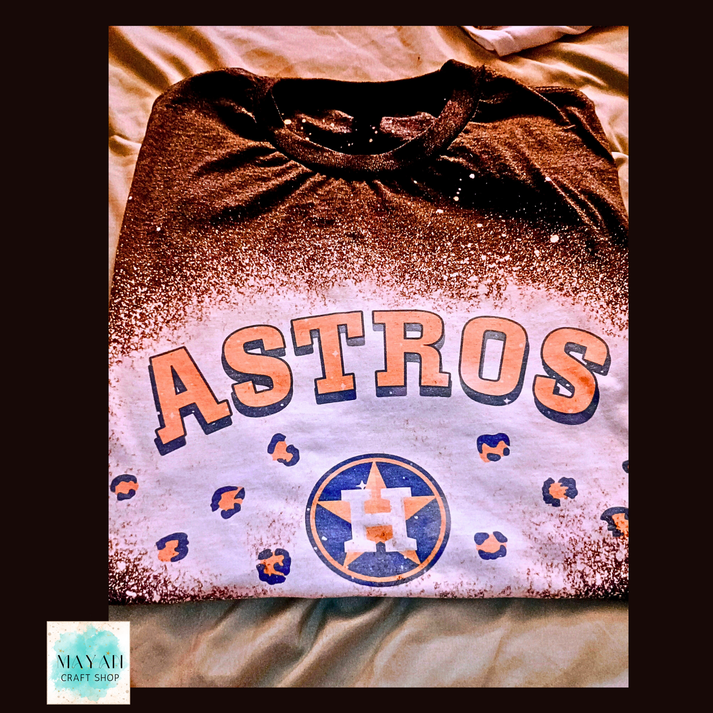Astros Leopard Bleached Tee - Mayan Craft Shop
