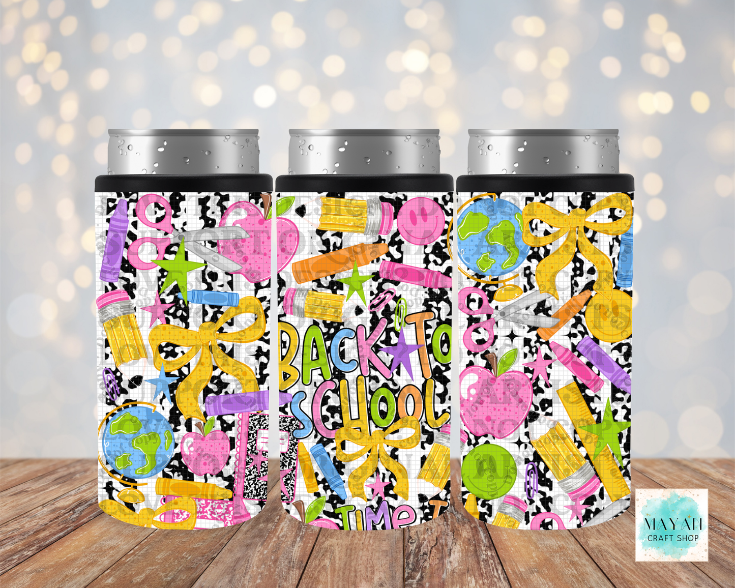 Back to school slim can cooler.