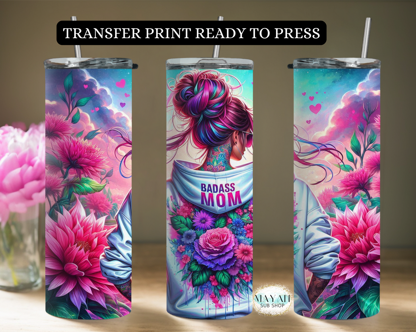 Badass Mom Transfer Print - Mayan Craft Shop