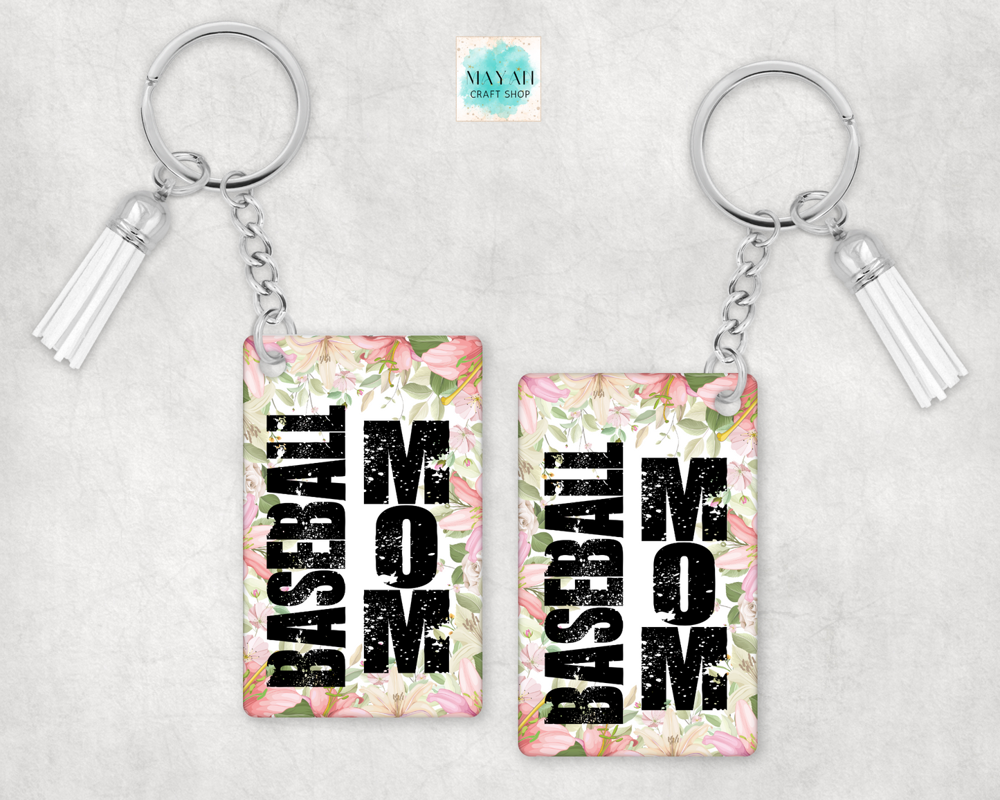 Baseball mom key chain. -Mayan Craft Shop