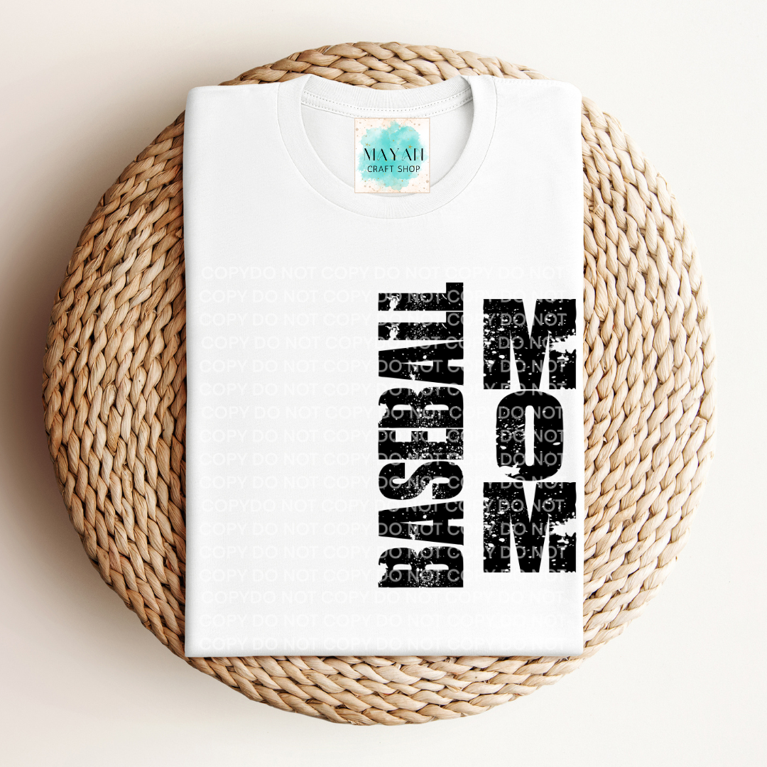 Baseball mom white shirt. -Mayan Craft Shop