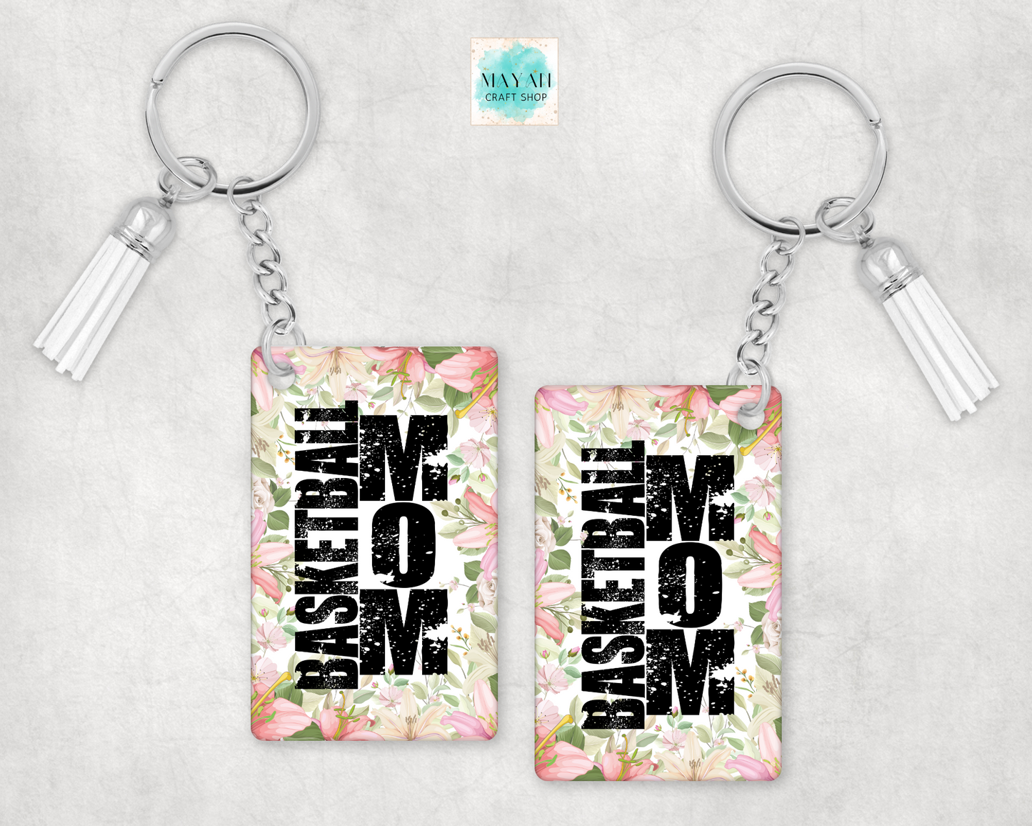 Basketball mom keychain. -Mayan Craft Shop