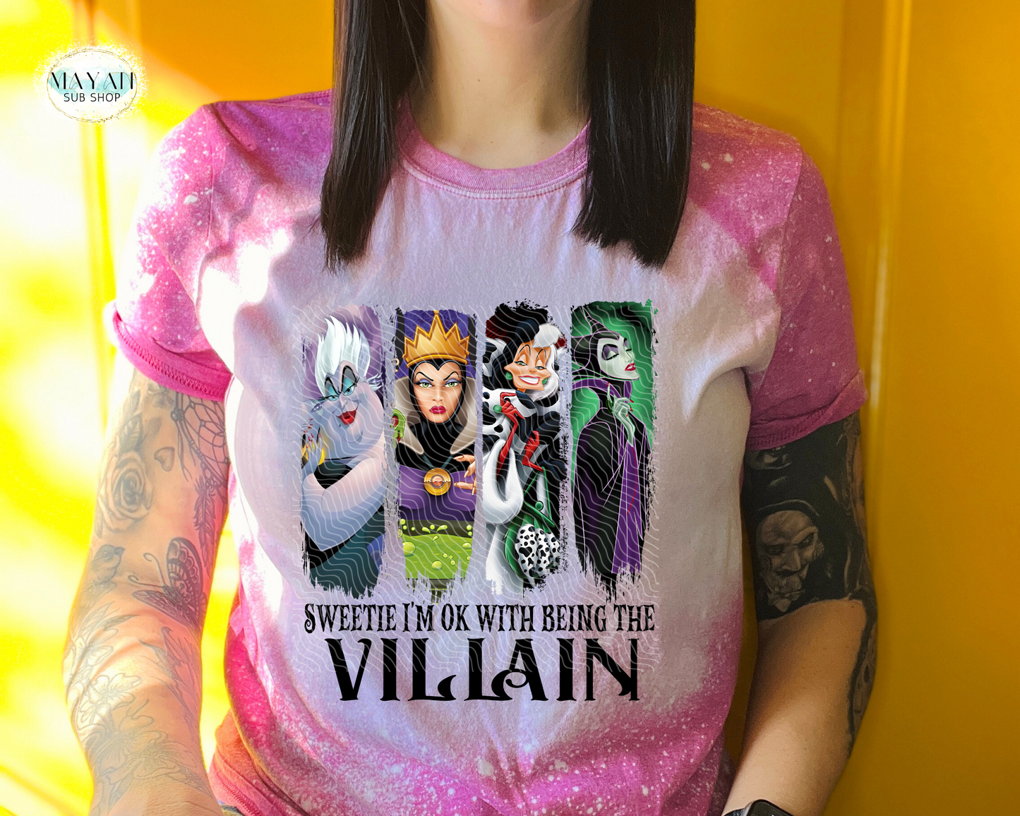 OK Being a Villain Bleached Tee - Mayan Craft Shop