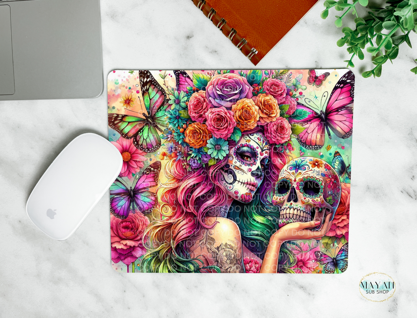 Catrina Pink Mouse Pad - Mayan Craft Shop