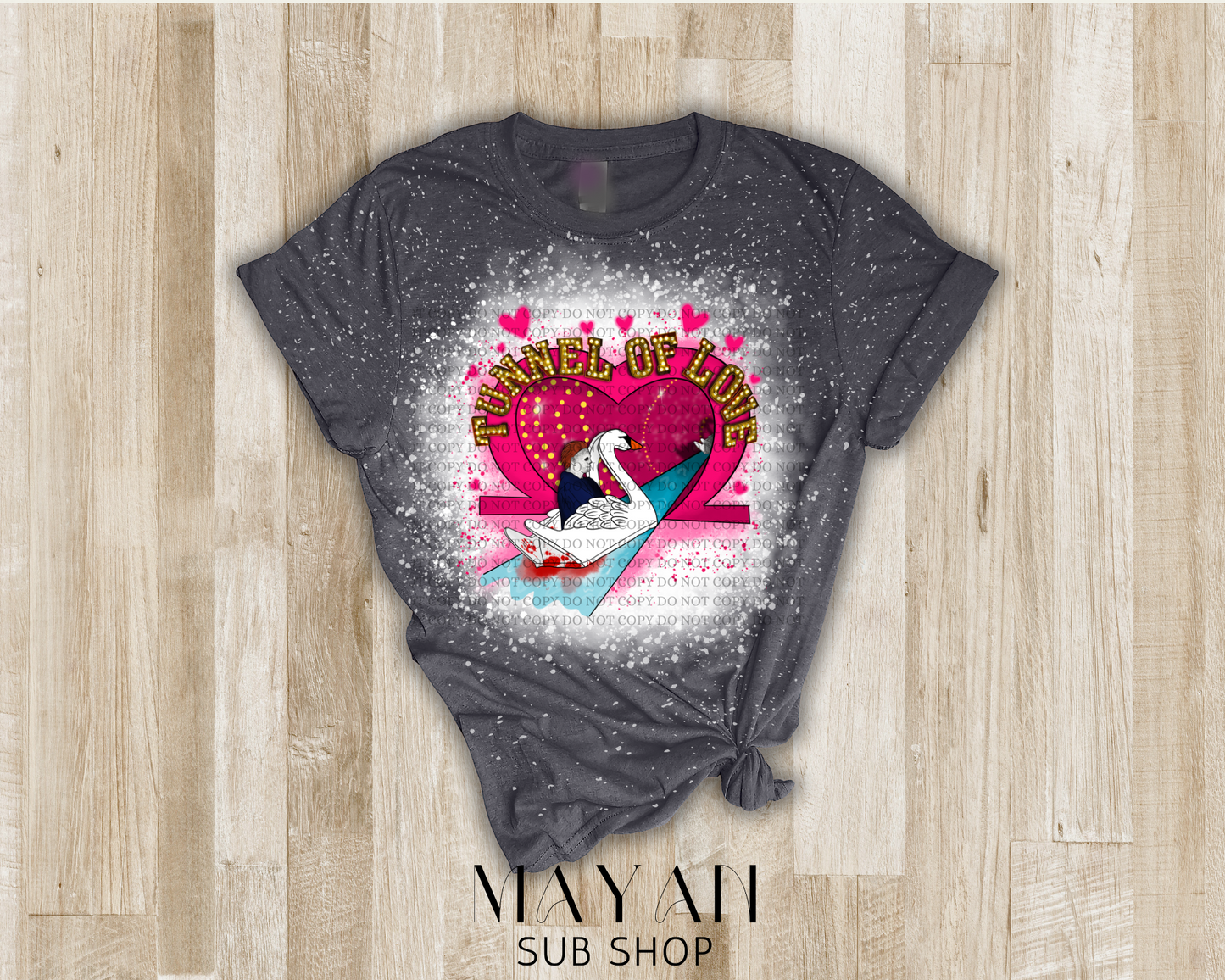Tunnel of love bleached shirt - Mayan Sub Shop