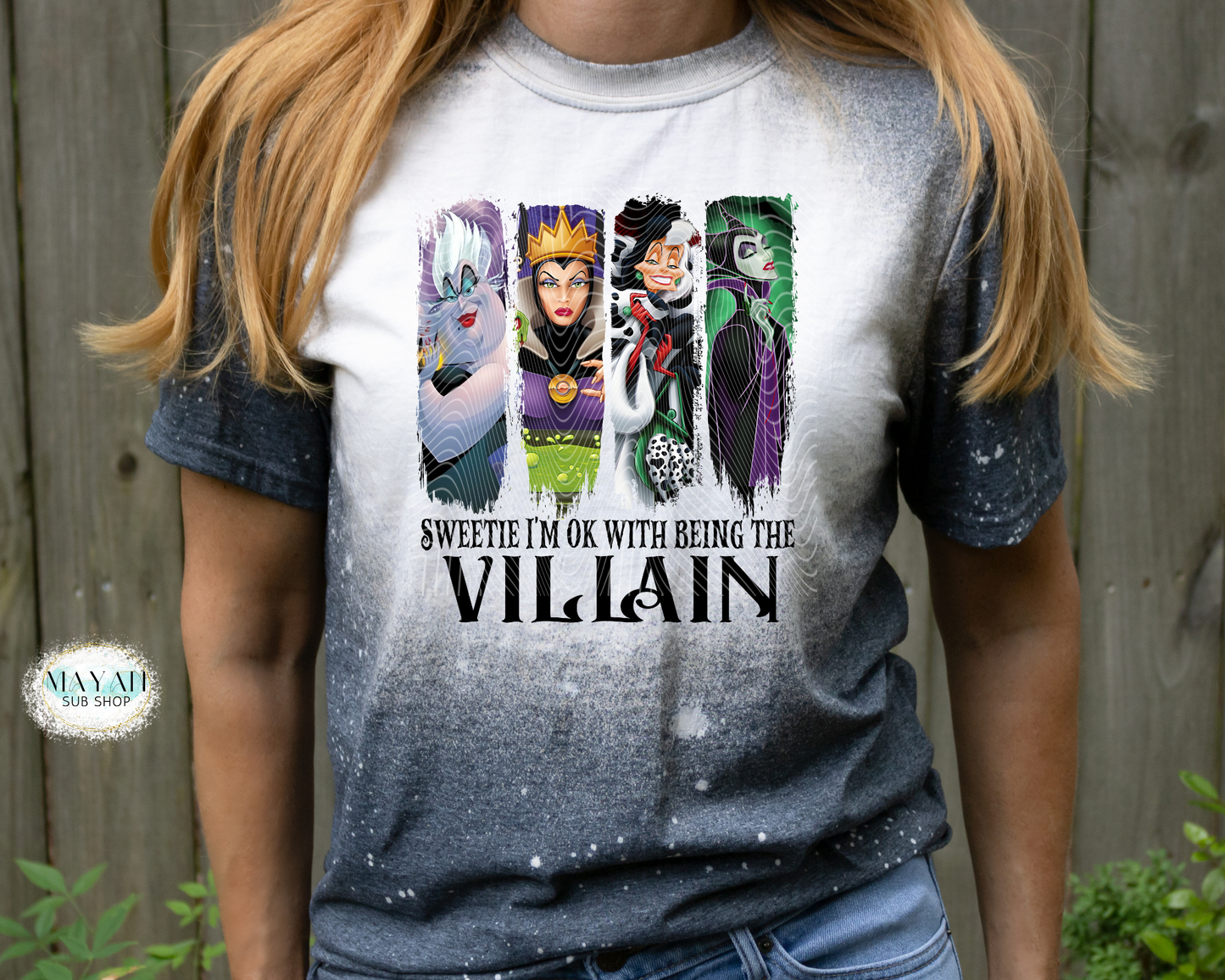 OK Being a Villain Bleached Tee - Mayan Craft Shop