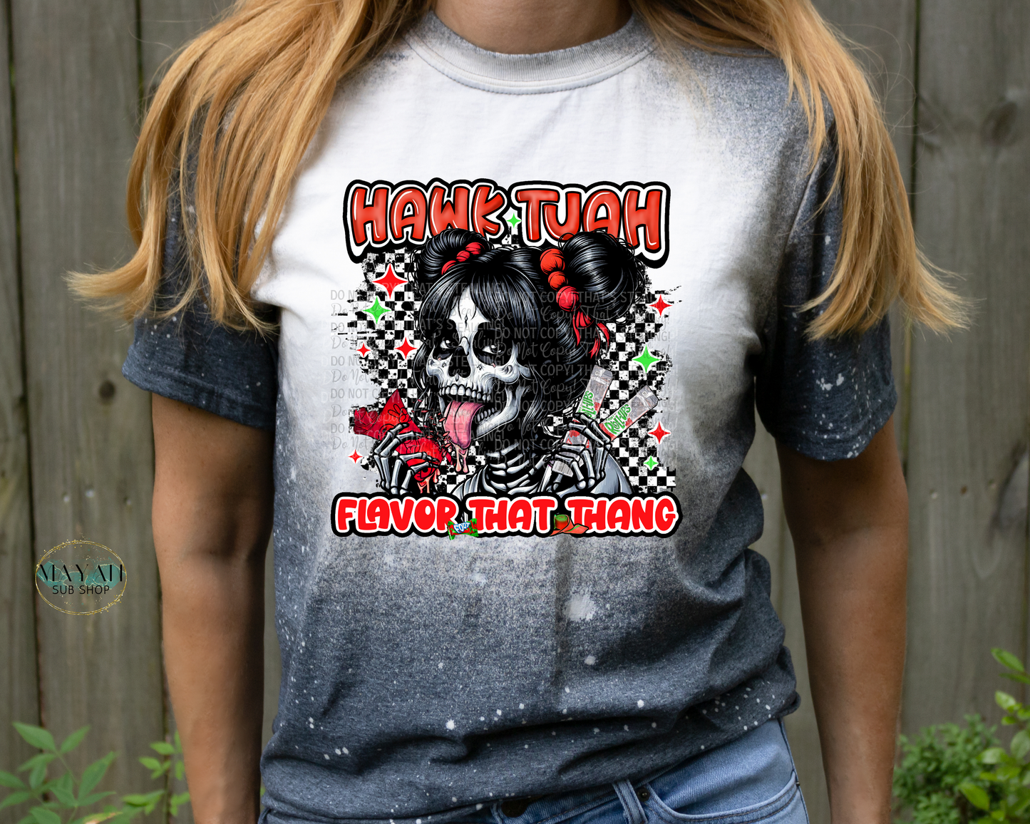 Flavor That Thang Bleached Tee - Mayan Craft Shop