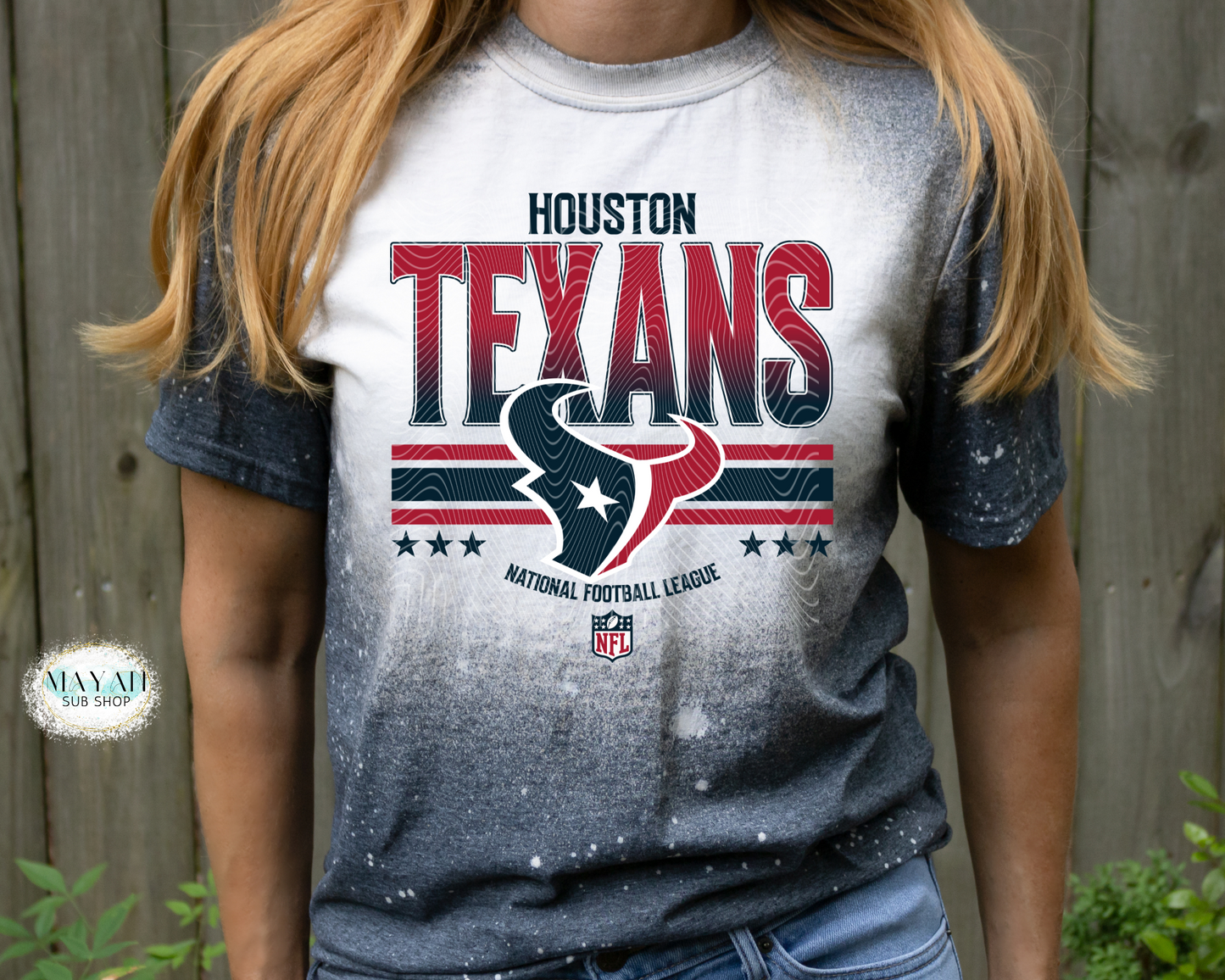 Houston Football League Bleached Tee - Mayan Craft Shop