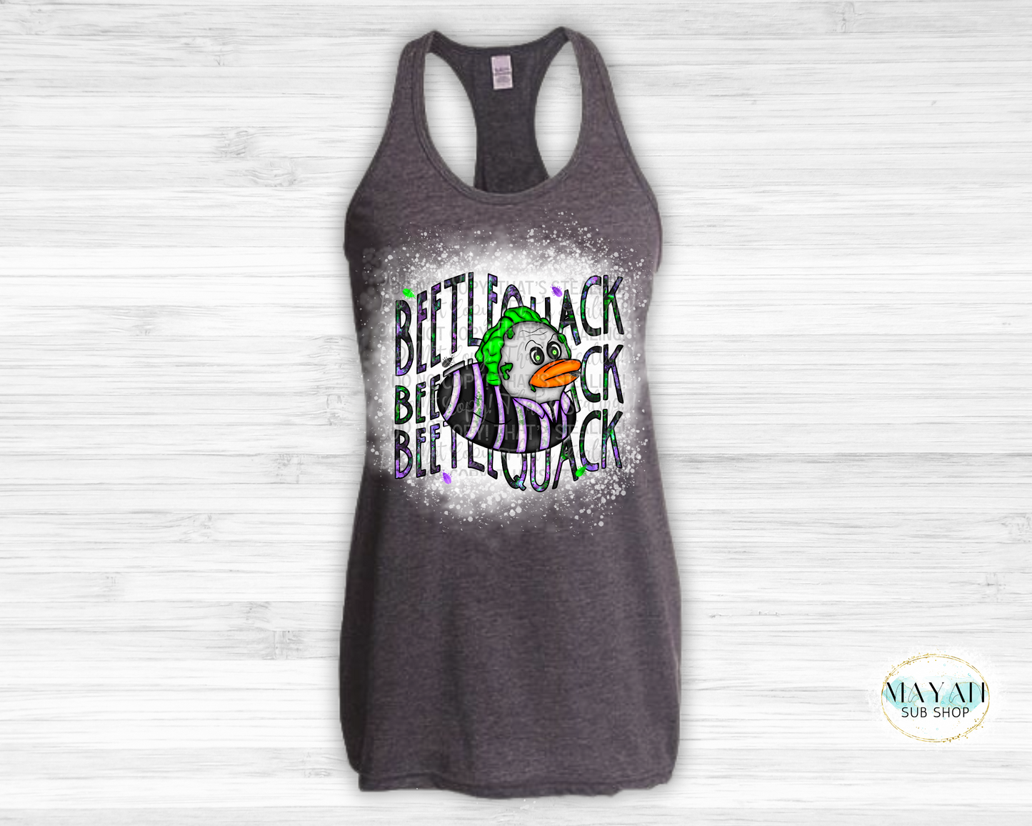 Beetle Quack Bleached Racerback Tank Top - Mayan Craft Shop