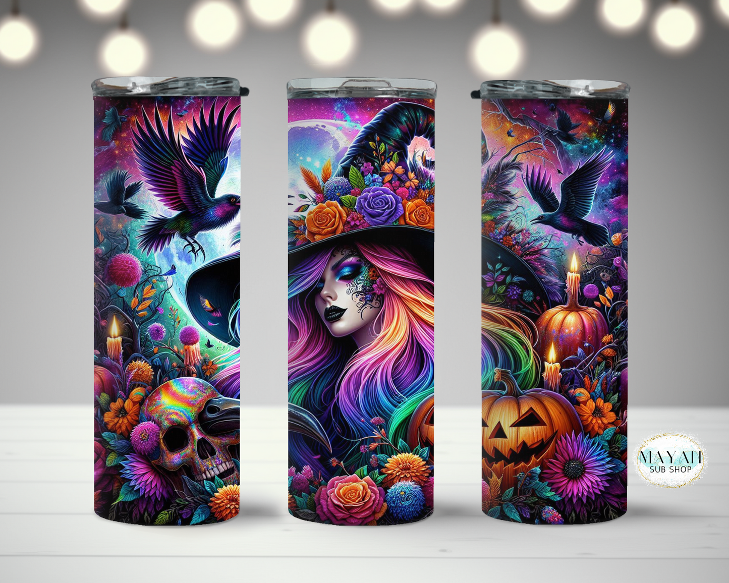 Neon Witch Tumbler - Mayan Craft Shop
