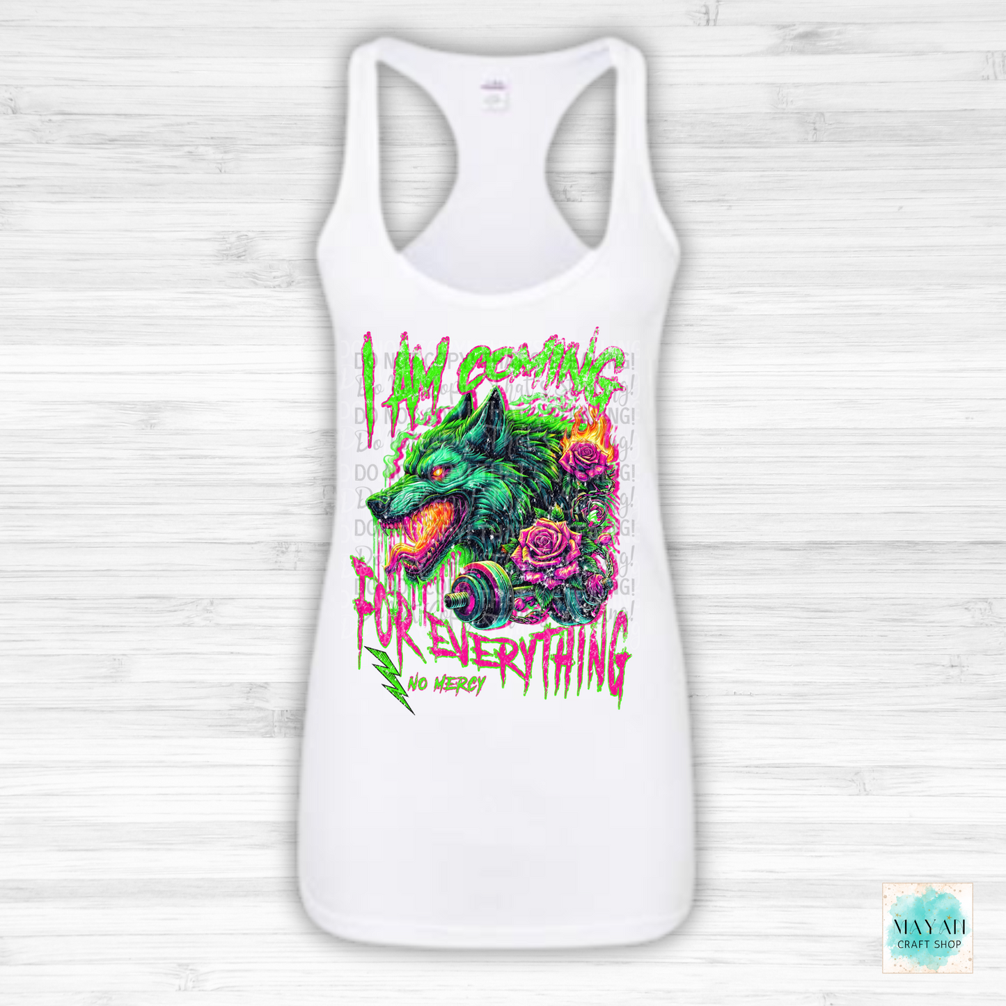 Coming for everything white tank top. -Mayan Craft Shop