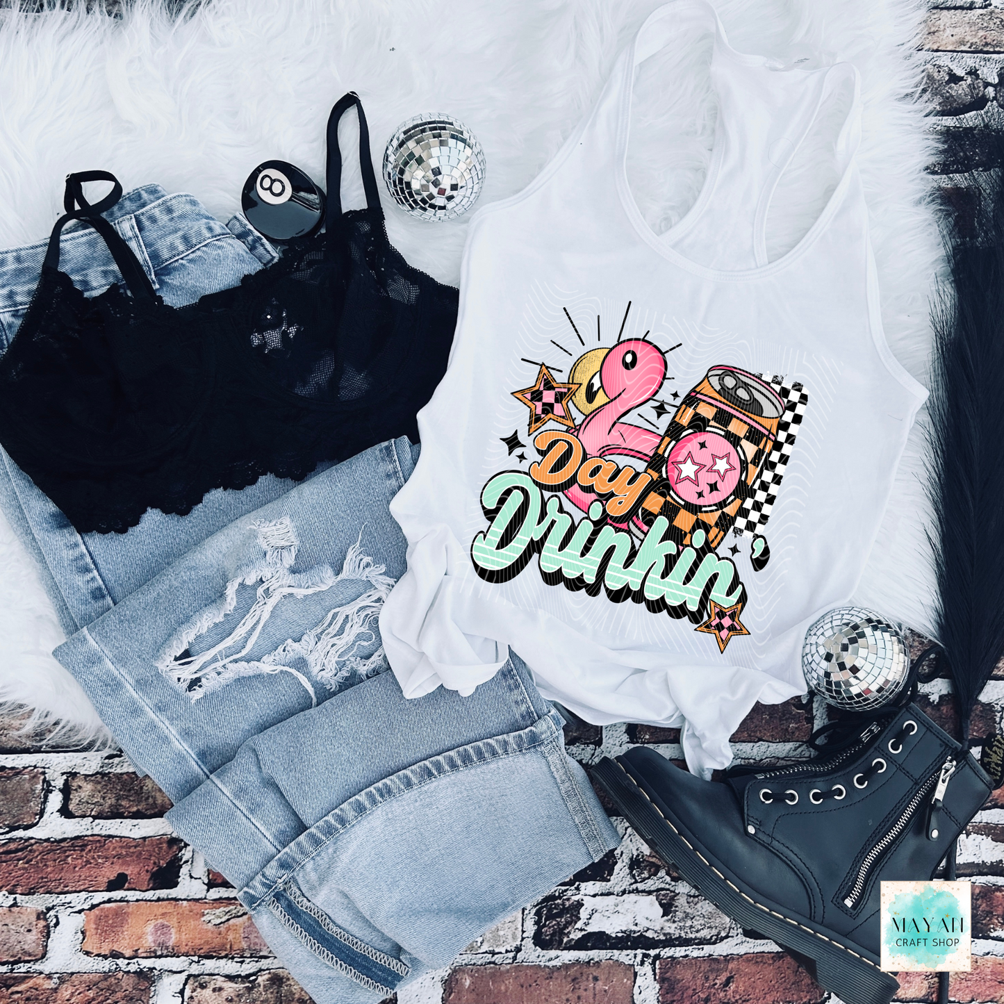 Day drinkin' tank top. -Mayan Craft Shop