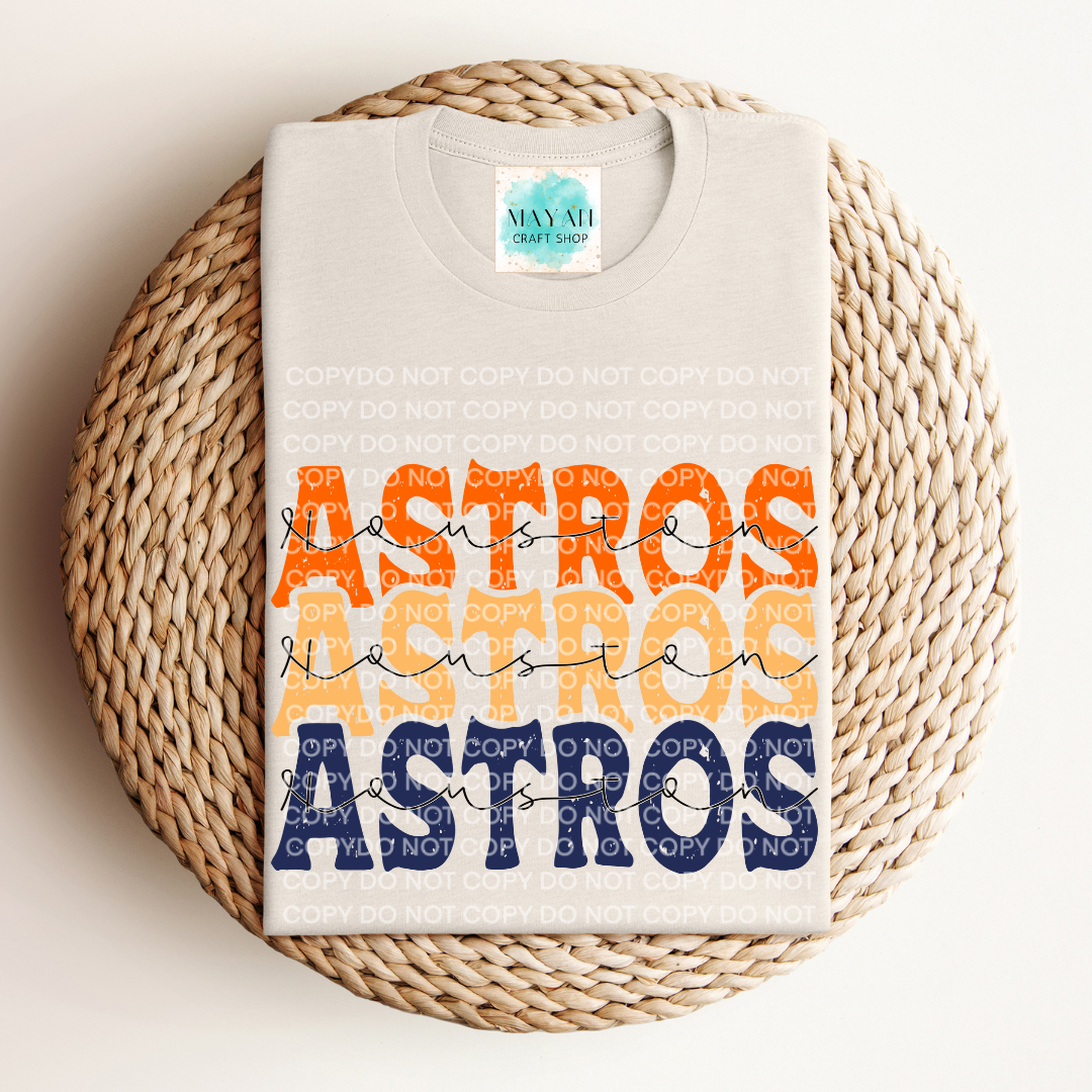 Astros stacked heather dust shirt. -Mayan Craft Shop