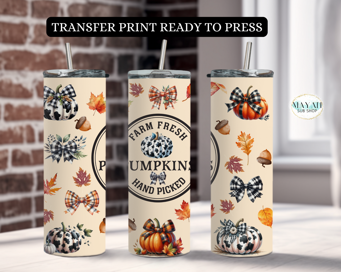 Farm Fresh Pumpkins Transfer Prints - Mayan Craft Shop