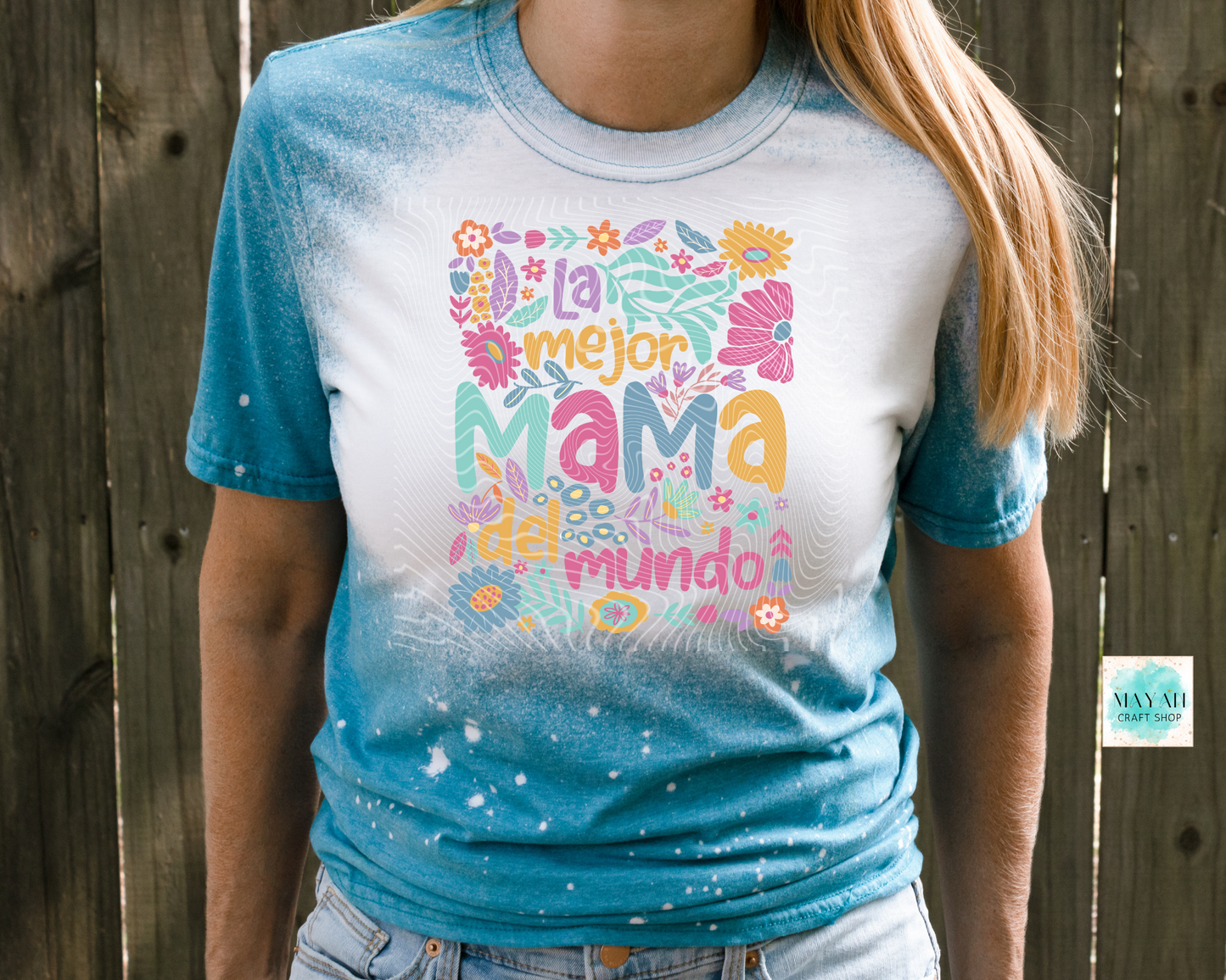 La mejor madre heather galapagos bleached tee. -Mayan Craft Shop