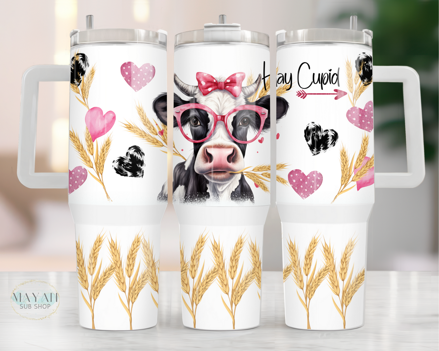 Hay cupid 40 oz. tumbler with handle. -Mayan Sub Shop