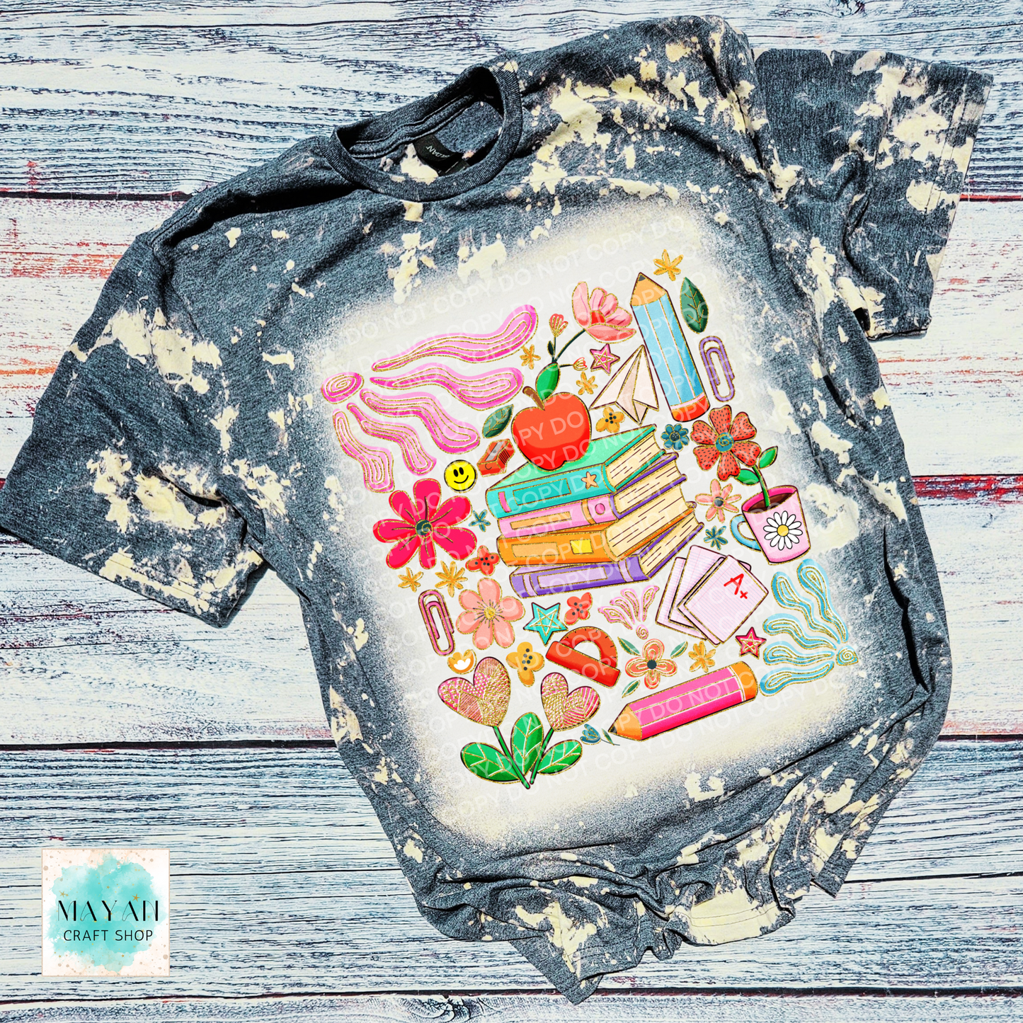 Educator mashup heather charcoal scrounged tee. -Mayan Craft Shop
