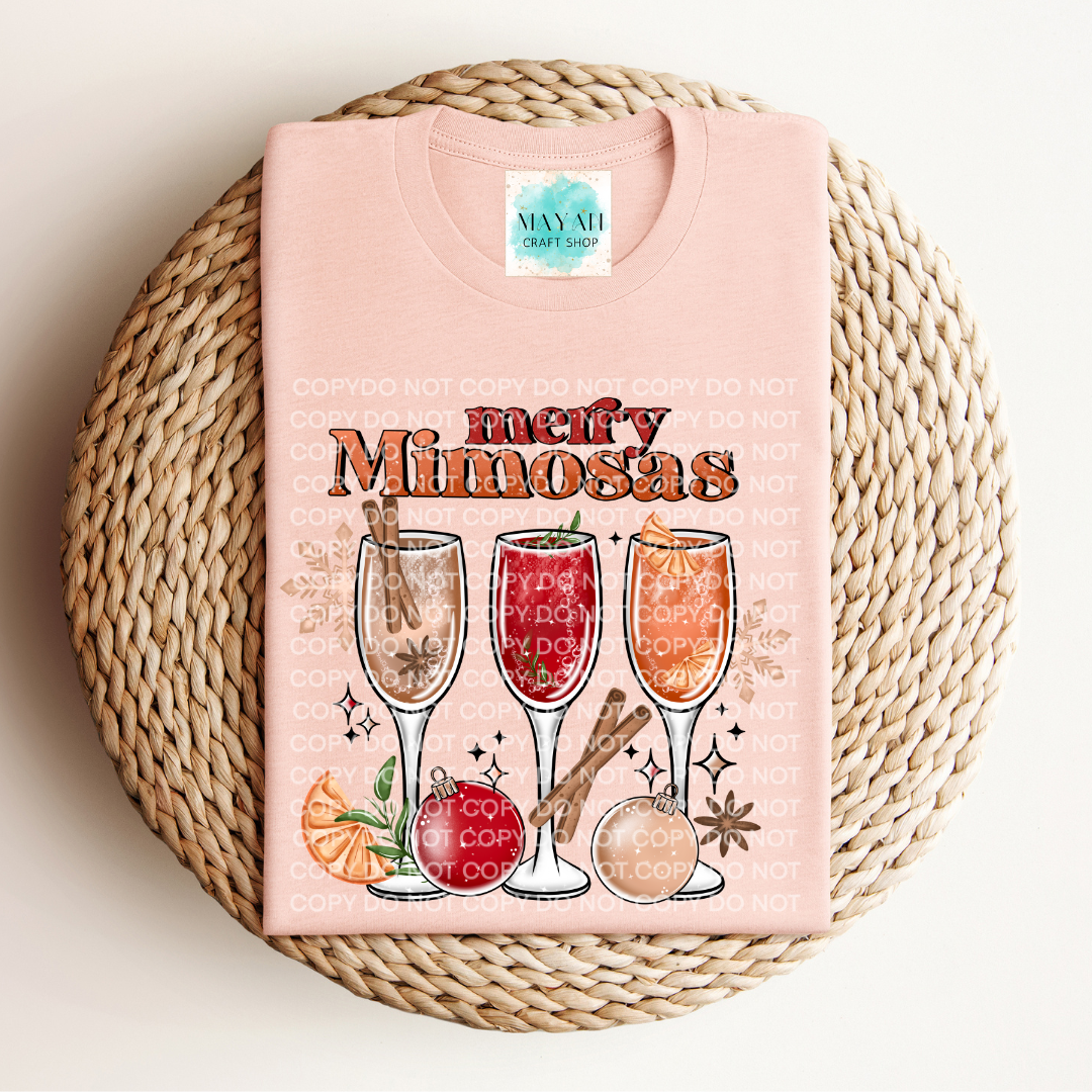 Merry mimosas heather peach shirt. -Mayan Sub Shop