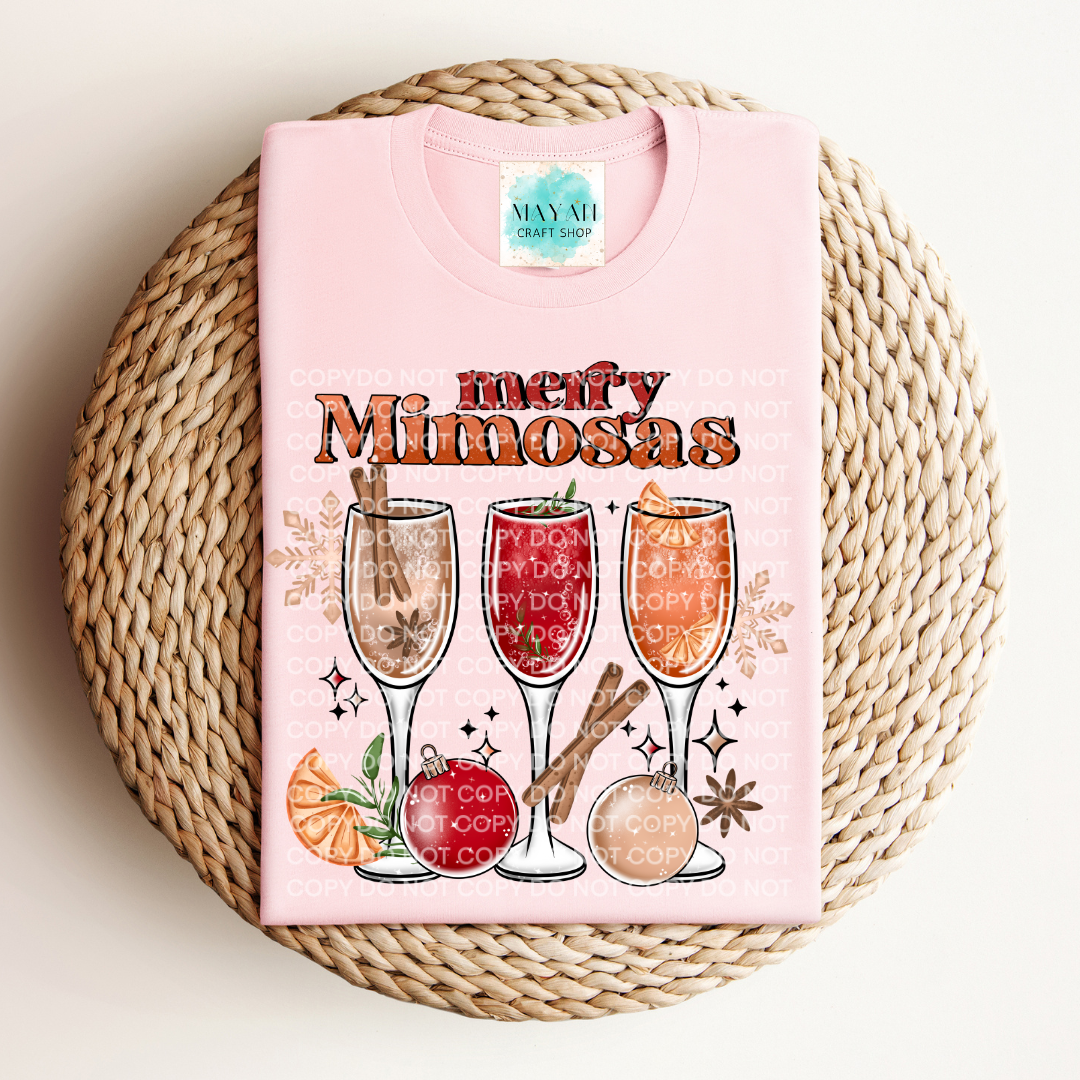 Merry mimosas heather pink shirt. -Mayan Sub Shop