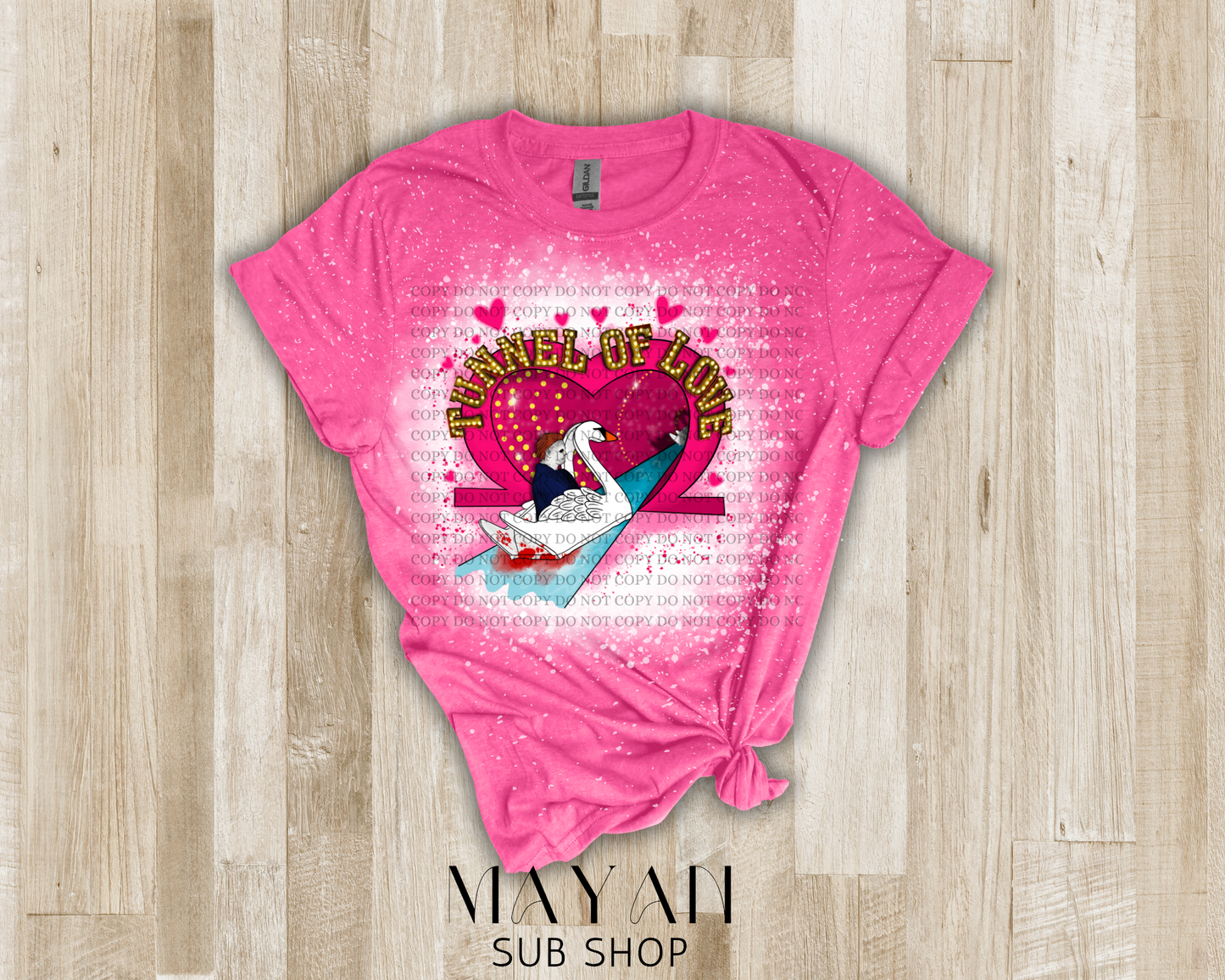 Tunnel of love bleached shirt - Mayan Sub Shop