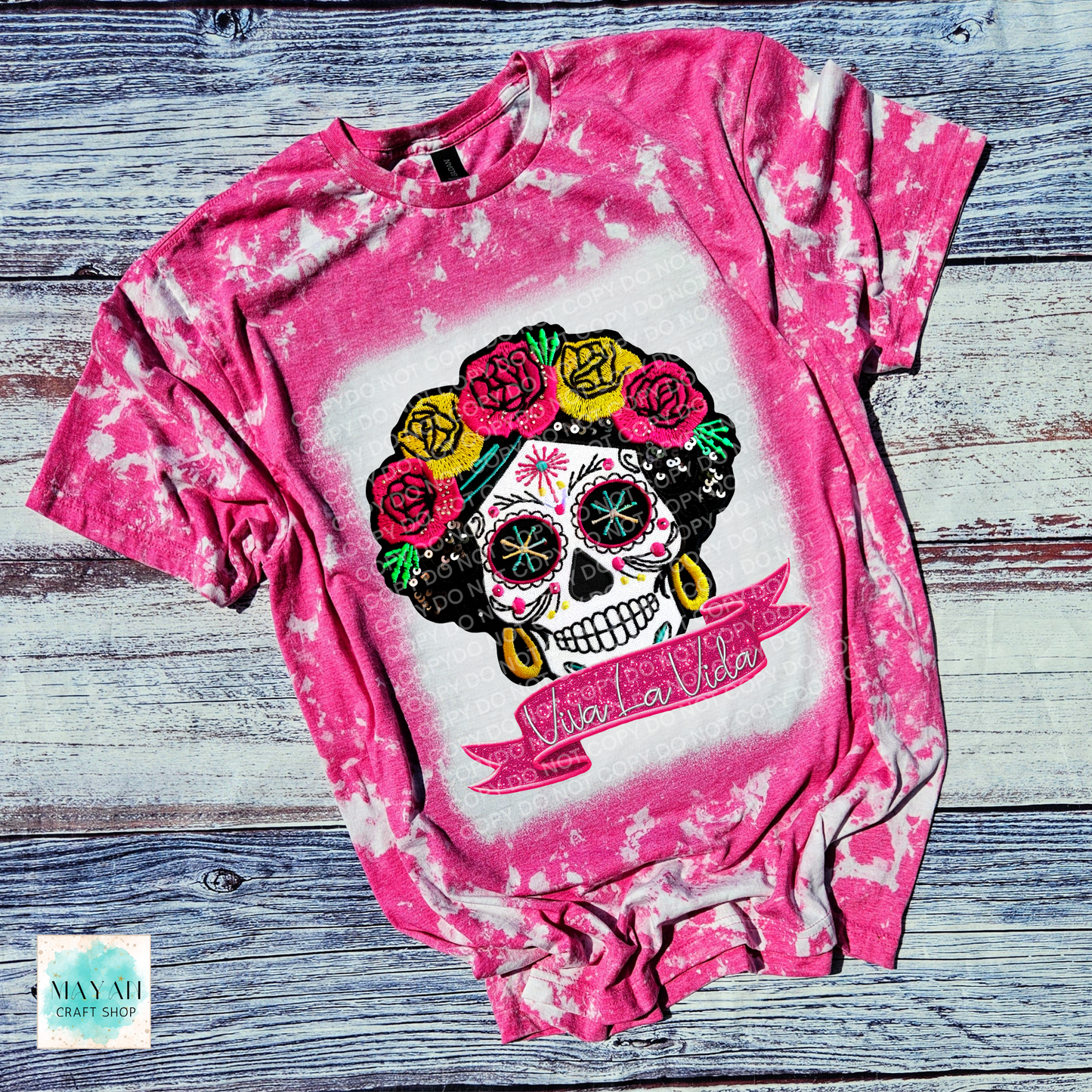 Viva la vida heather heliconia scrounged tee. -Mayan Craft Shop