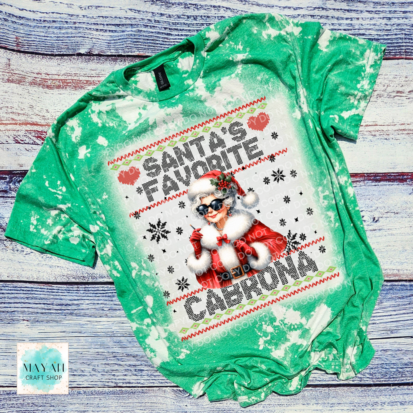 Santa's Favorite Cabrona Bleached Tee - Mayan Craft Shop