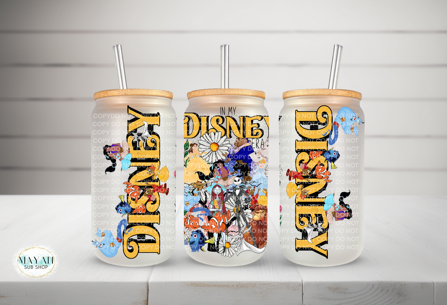 In My Disney Era Frosted Glass Can - Mayan Craft Shop