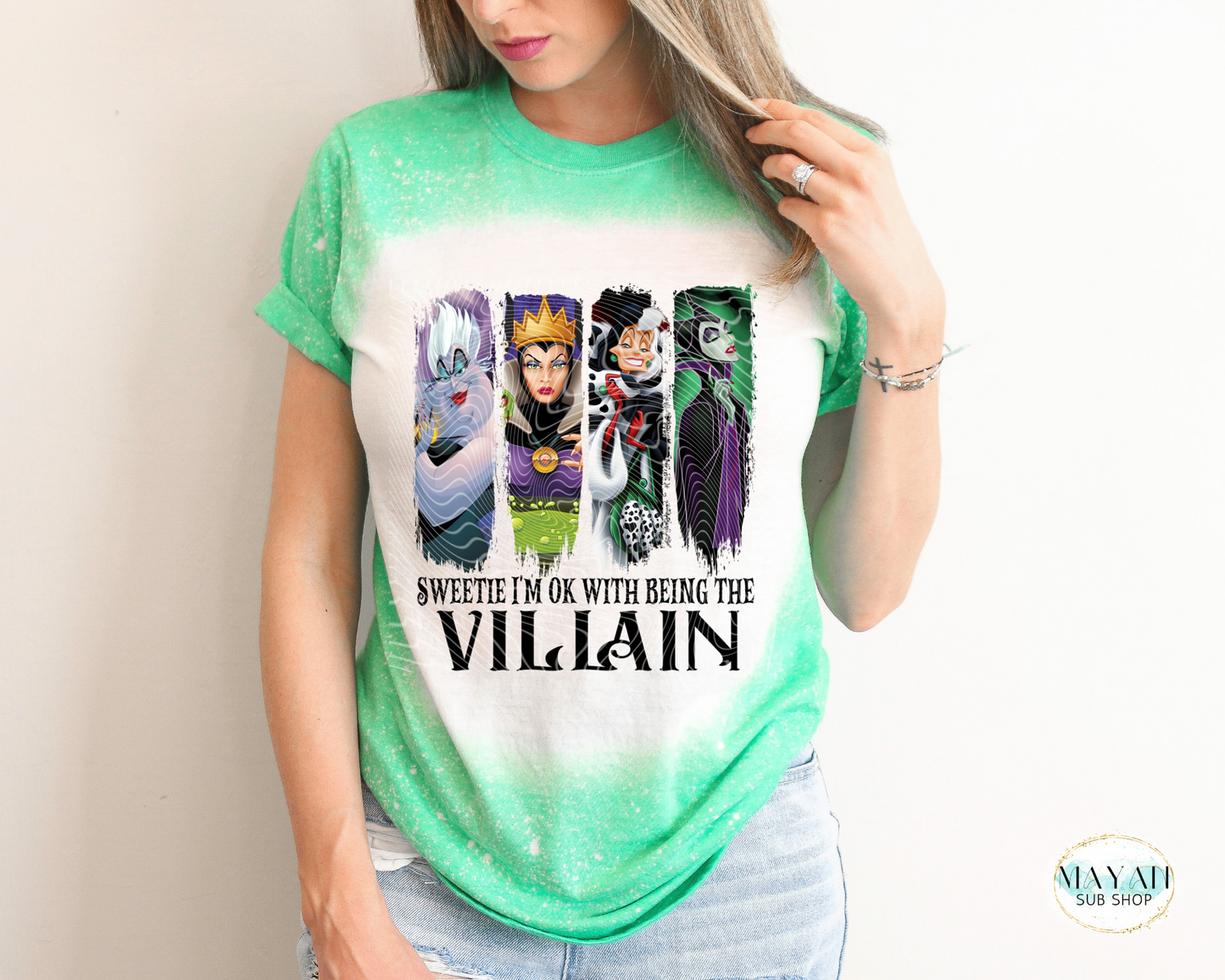 OK Being a Villain Bleached Tee - Mayan Craft Shop