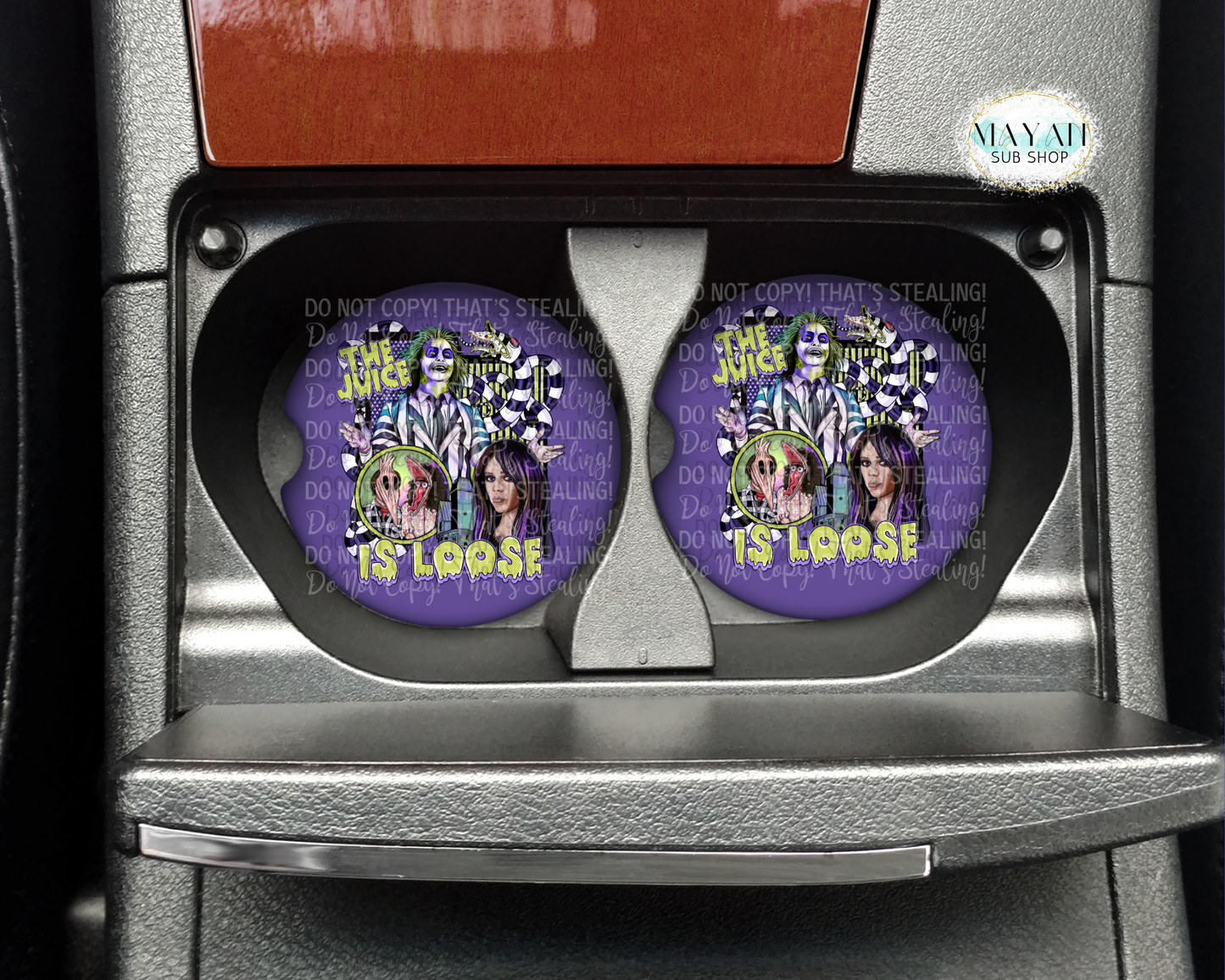 Juice Is Loose 2 Car Coaster - Mayan Craft Shop