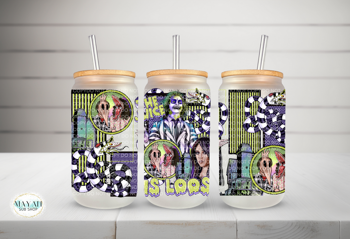 Juice Is Loose Frosted Glass Can - Mayan Craft Shop