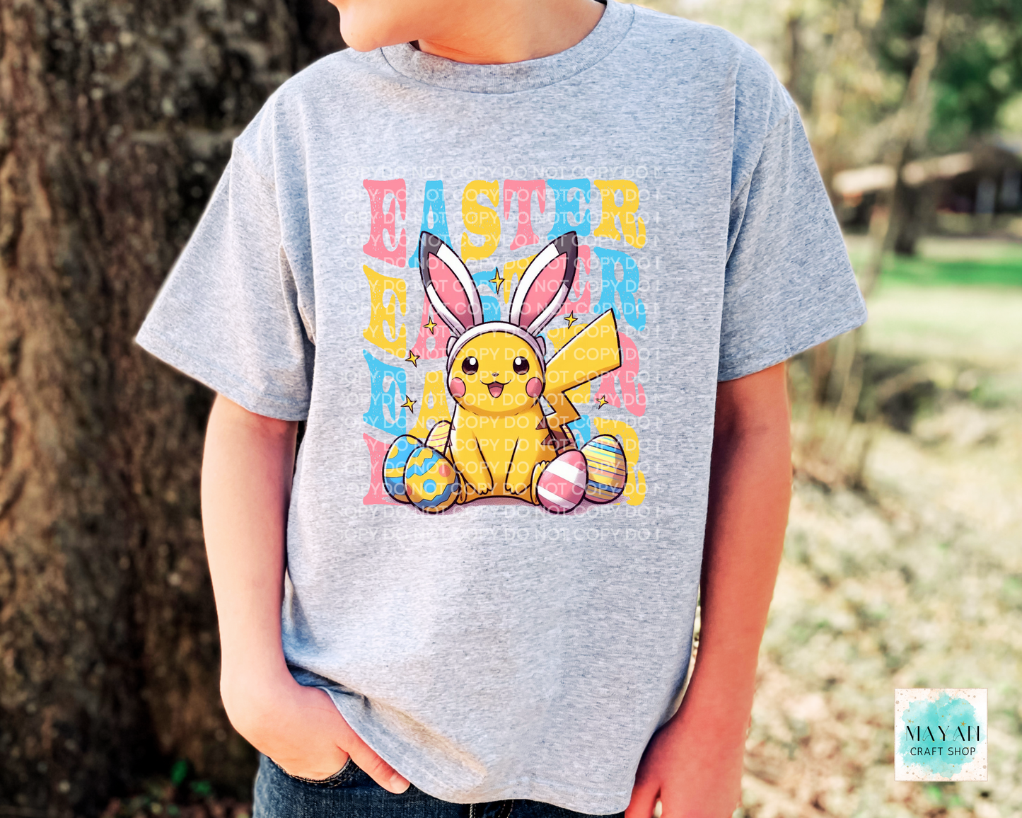Easter pika kids ash grey shirt. -Mayan Sub Shop