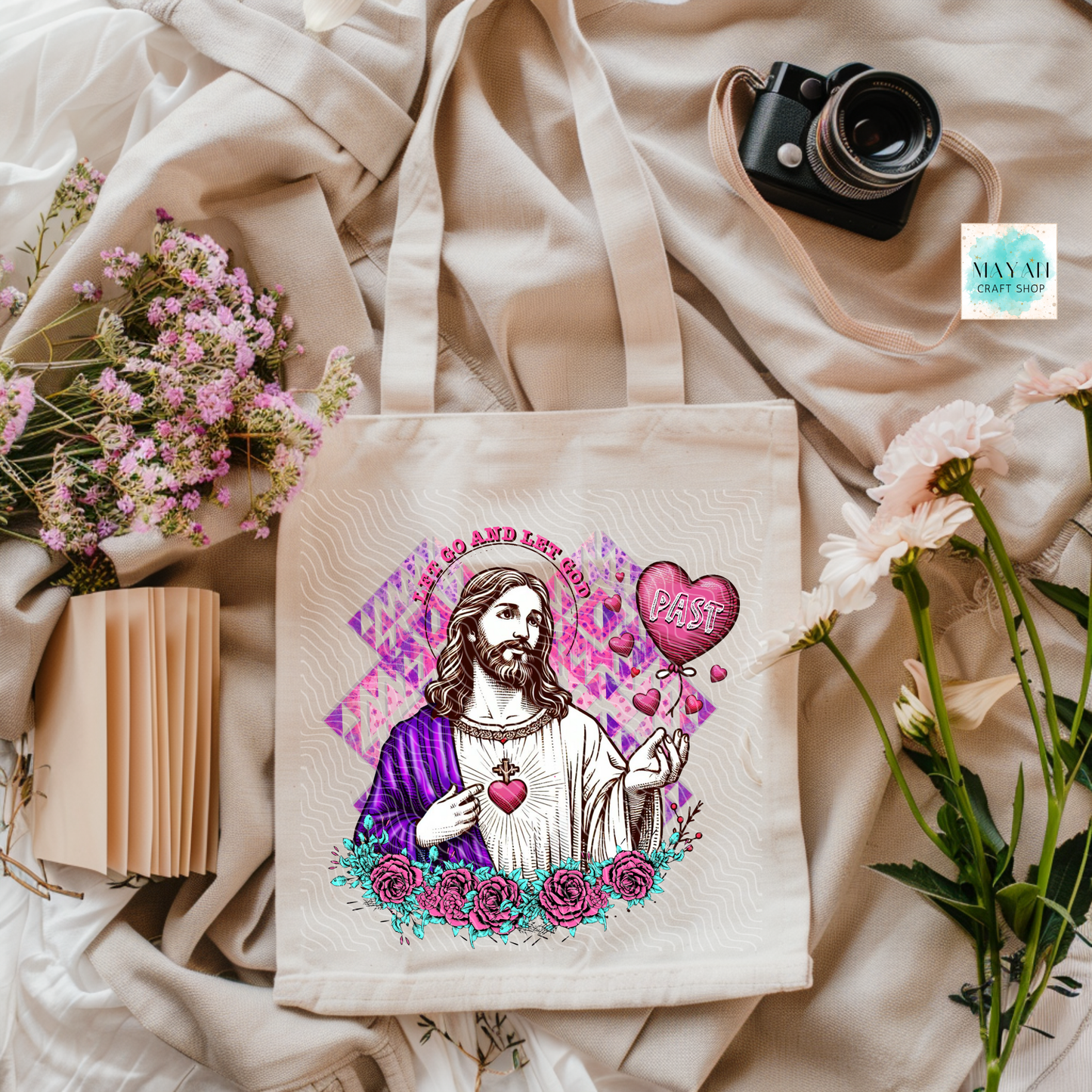 Let go let God tote bag. -Mayan Craft Shop