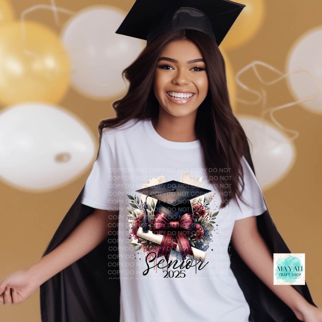 Maroon senior 2025 shirt. -Mayan Craft Shop