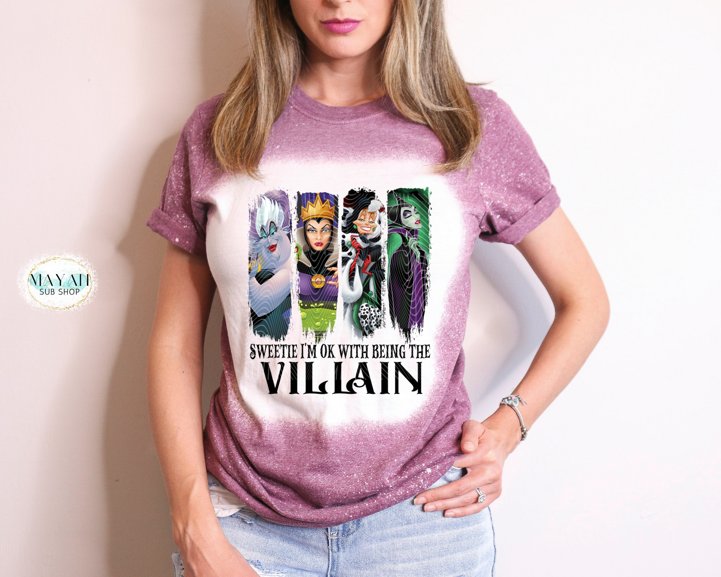 OK Being a Villain Bleached Tee - Mayan Craft Shop