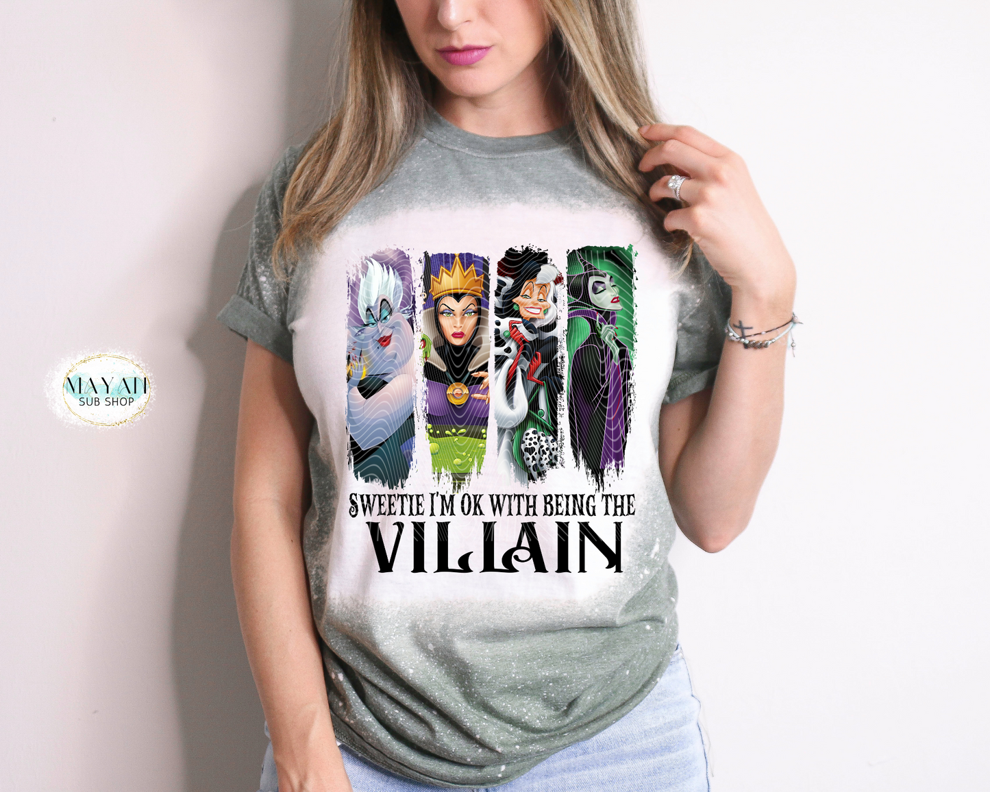 OK Being a Villain Bleached Tee - Mayan Craft Shop