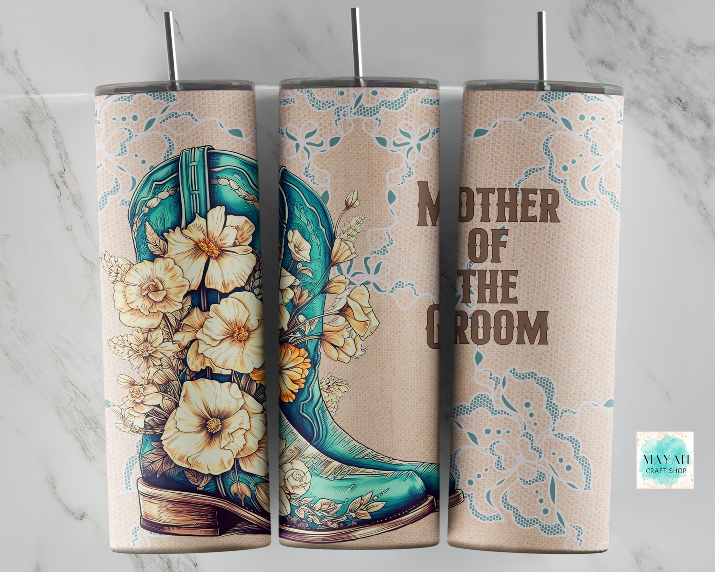 Mother of the groom ustic tumbler. -Mayan Craft Shop