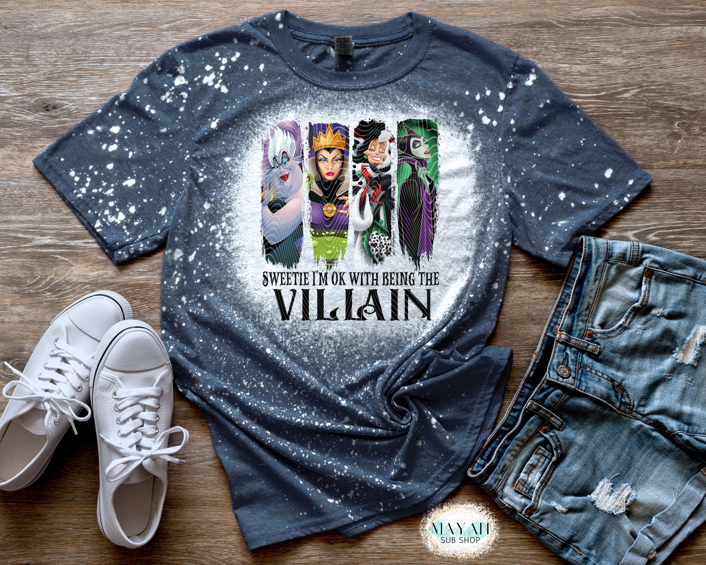 OK Being a Villain Bleached Tee - Mayan Craft Shop