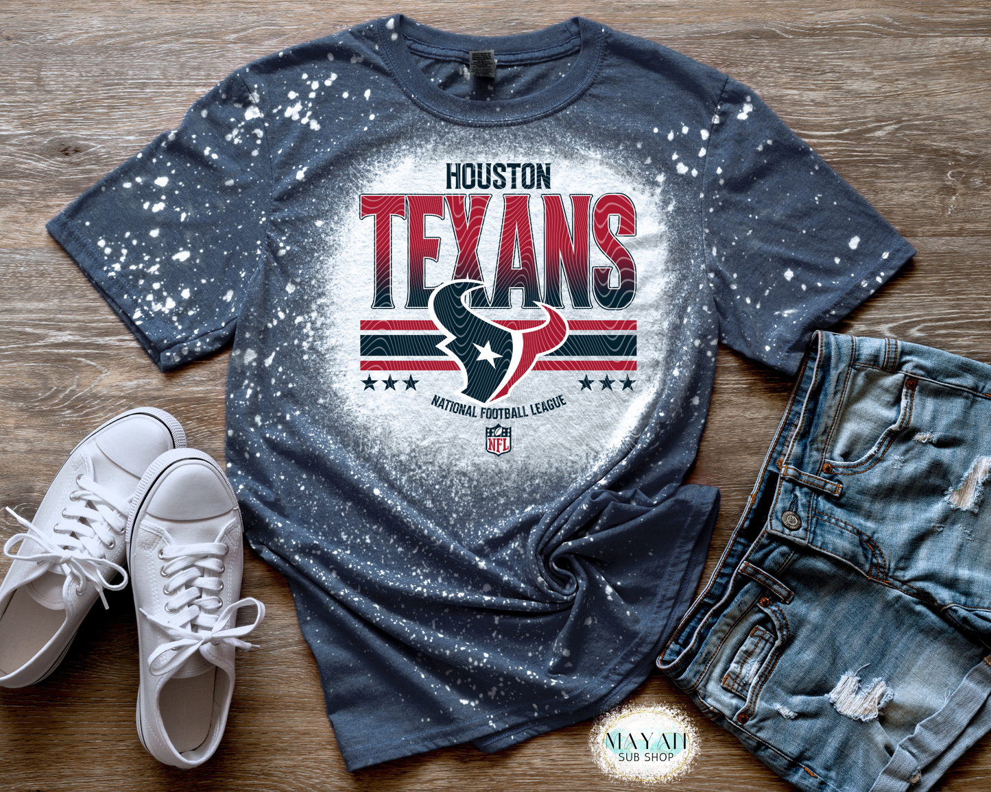Houston Football League Bleached Tee - Mayan Craft Shop