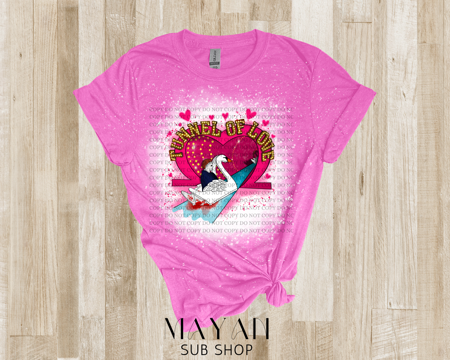 Tunnel of love bleached shirt - Mayan Sub Shop
