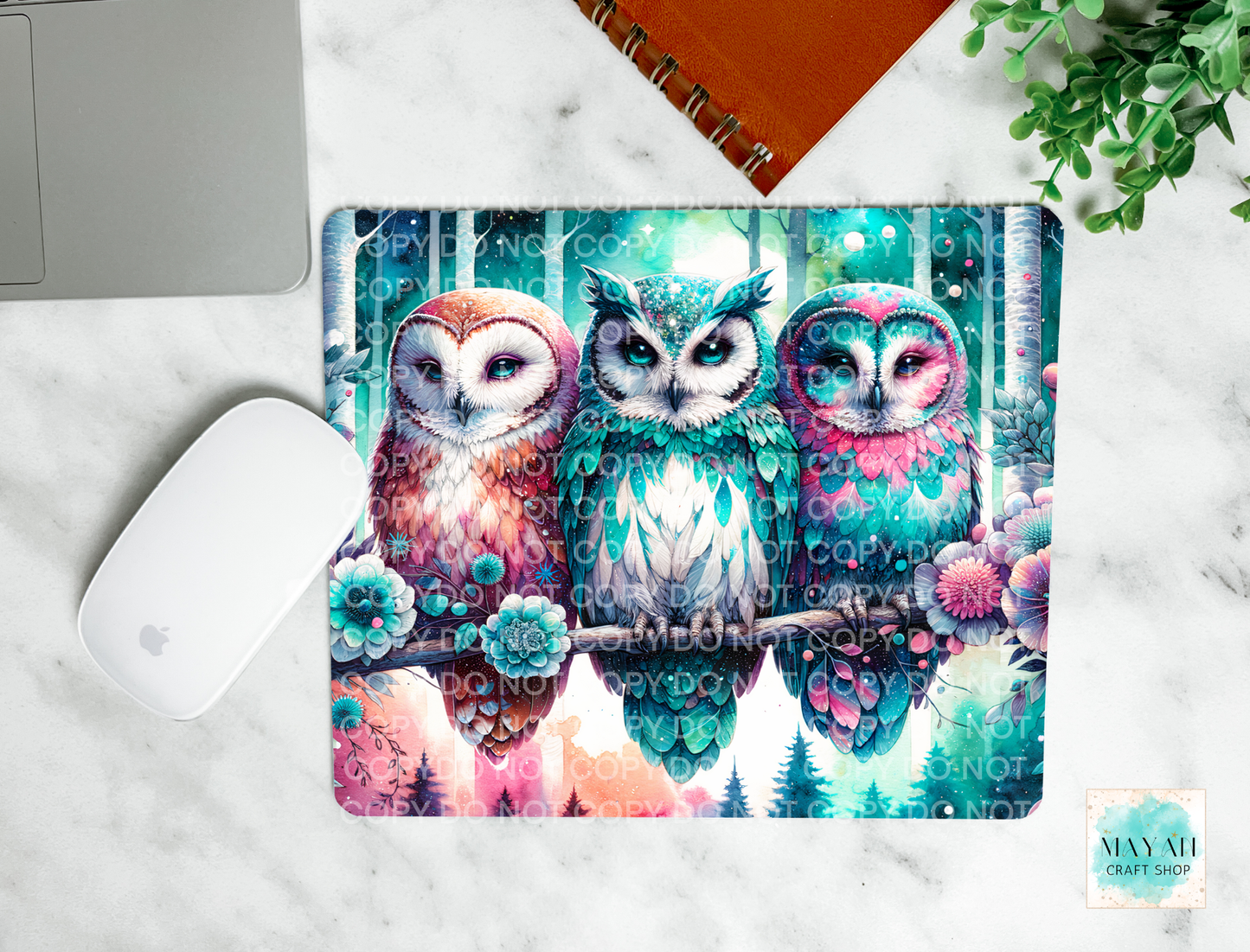 Patel owls mouse pad.