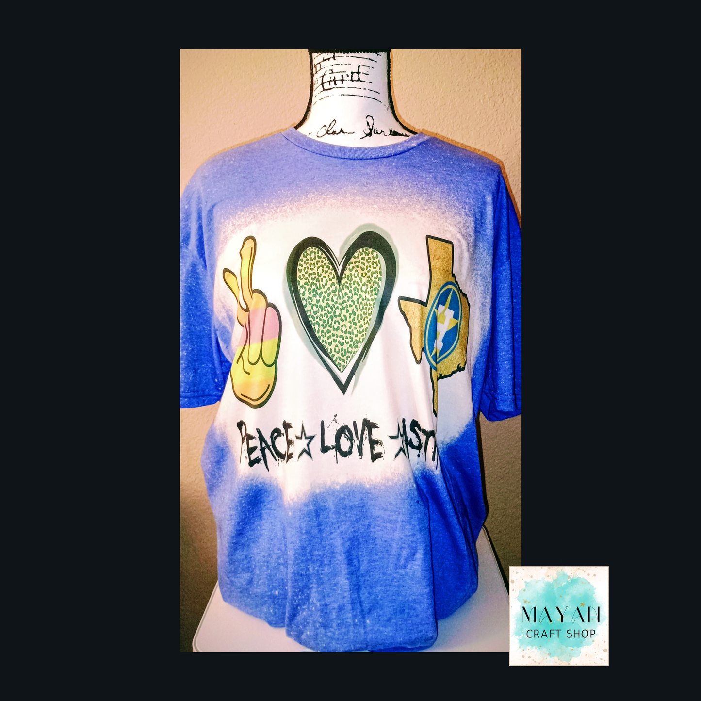 Peace love Astros bleached shirt