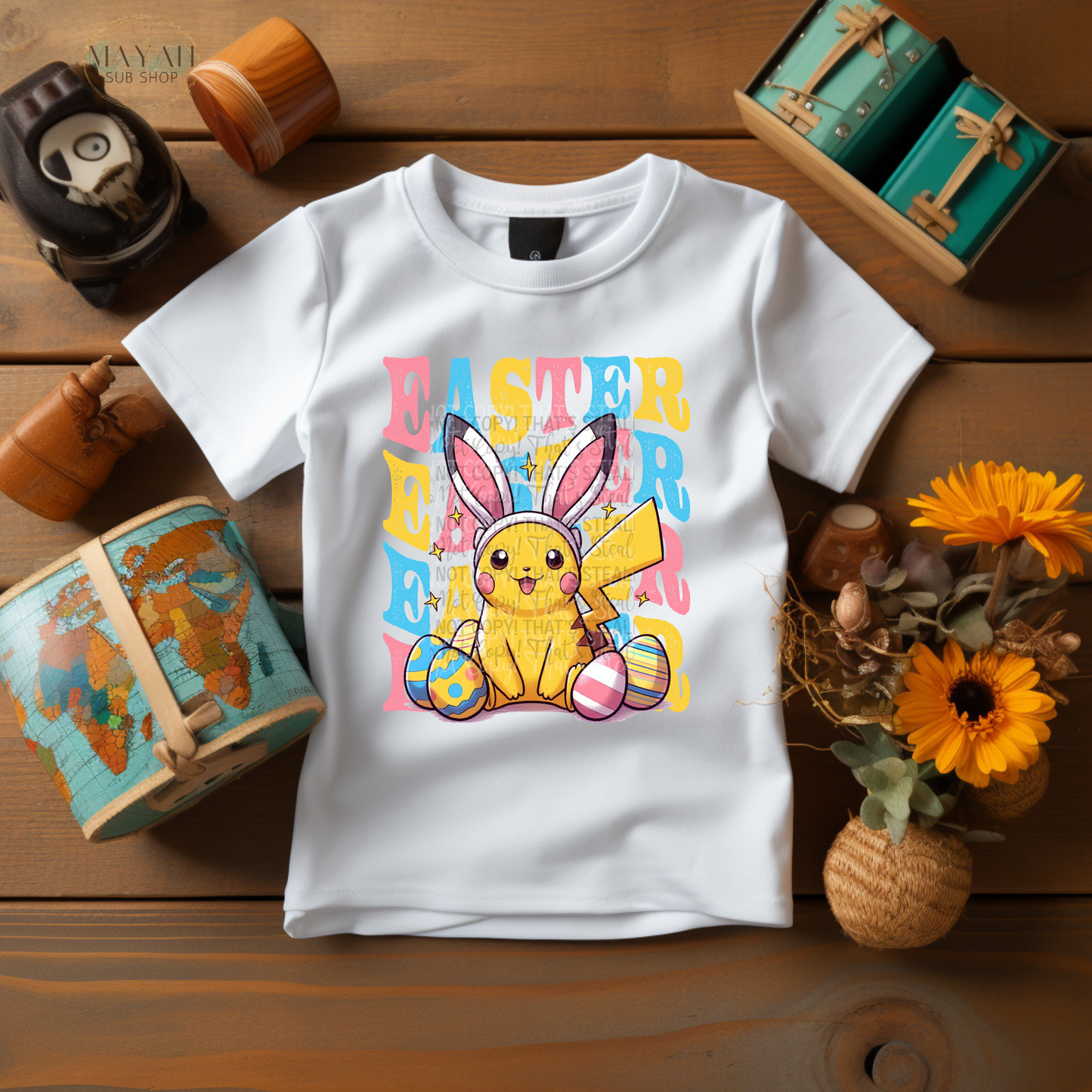 Easter pika kids white shirt. -Mayan Sub Shop