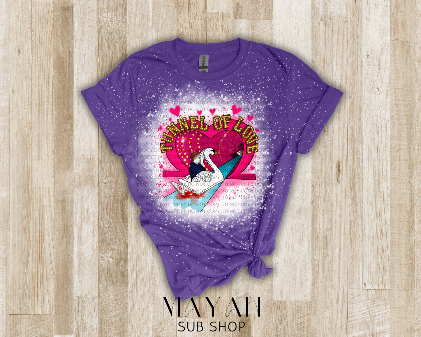 Tunnel of love bleached shirt - Mayan Sub Shop