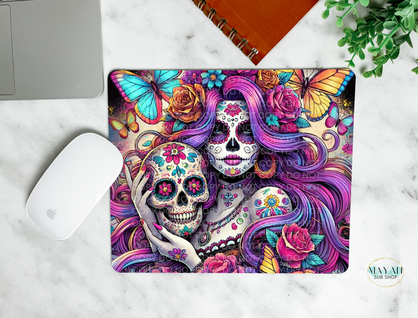 Purple Catrina Mouse Pad - Mayan Craft Shop