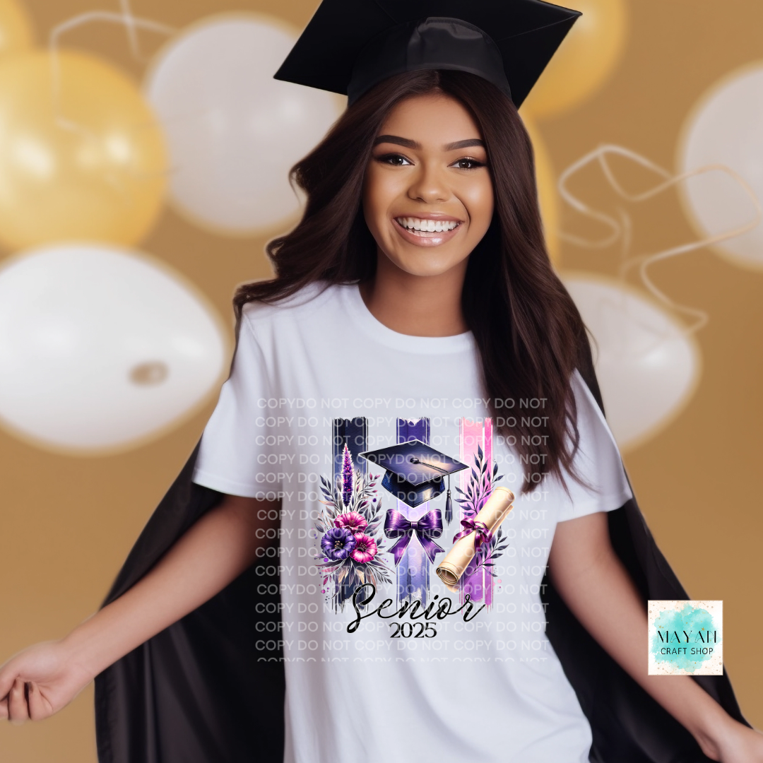 Purple graduate 2025 shirt. -Mayan Craft Shop