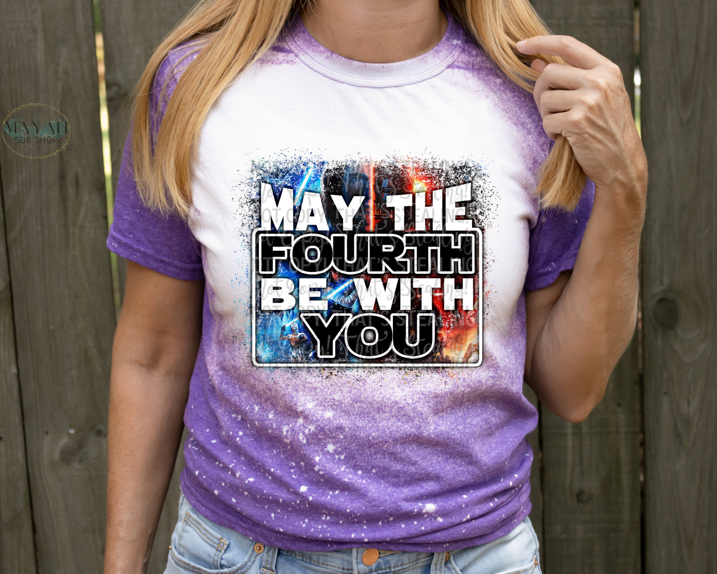 May The Fourth Be With You Bleached Tee - Mayan Sub Shop